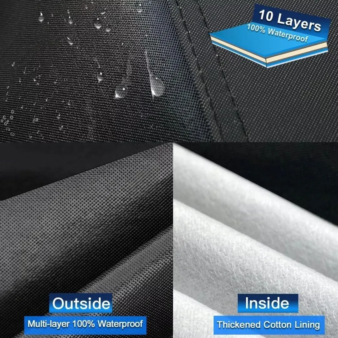 10 Layers Car Cover Custom Fit for Toyota Camry (1996-2025) Waterproof All Weather for Automobiles, Outdoor Full Cover Sun UV Rain Protection.Black