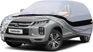 10 Layers SUV Car Cover Custom Fit for Mitsubishi Outlander (2005-2024) Waterproof All Weather for Automobiles, Outdoor Full Cover Rain Sun UV Protection.Silver