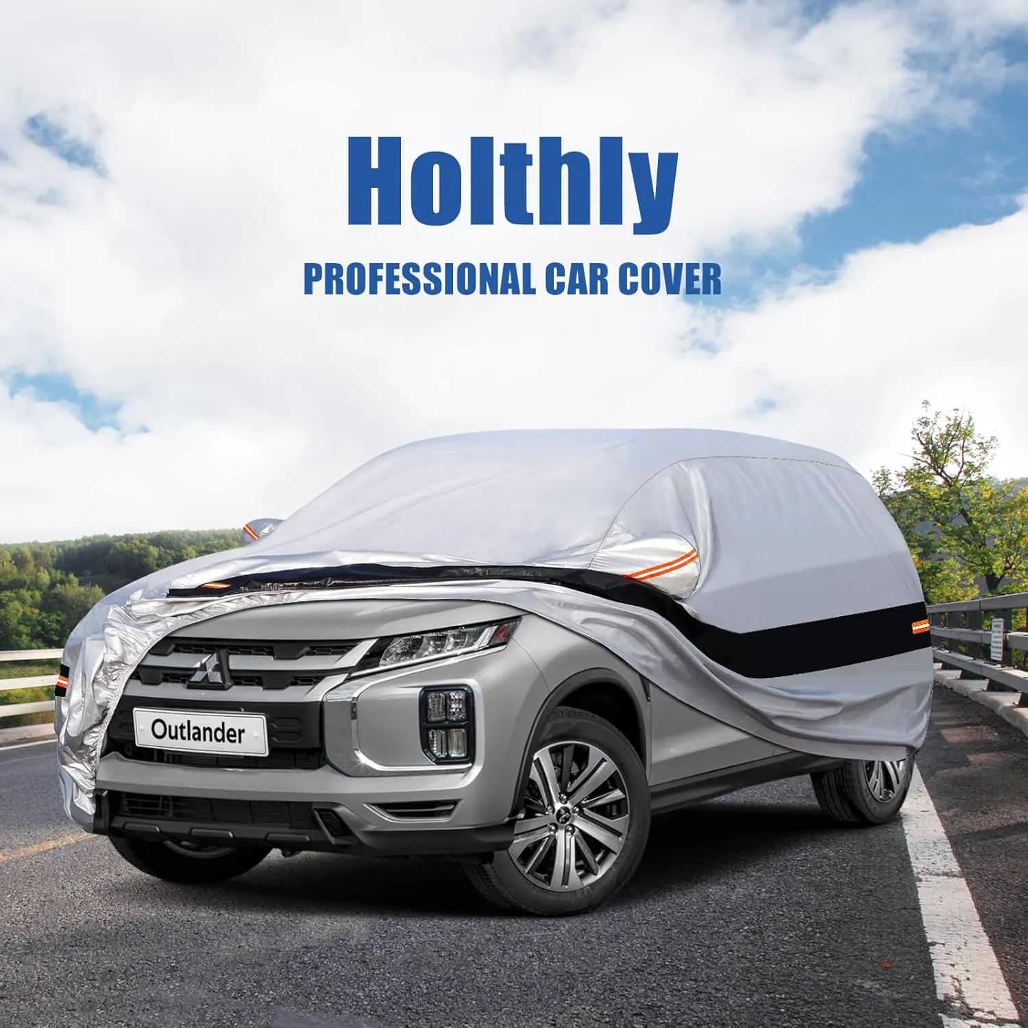 10 Layers SUV Car Cover Custom Fit for Mitsubishi Outlander (2005-2024) Waterproof All Weather for Automobiles, Outdoor Full Cover Rain Sun UV Protection.Silver