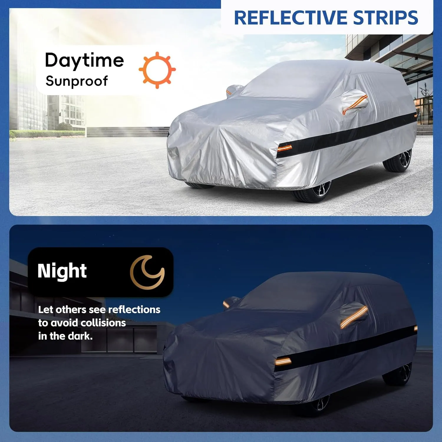 10 Layers SUV Car Cover Custom Fit for Mitsubishi Outlander (2005-2024) Waterproof All Weather for Automobiles, Outdoor Full Cover Rain Sun UV Protection.Silver