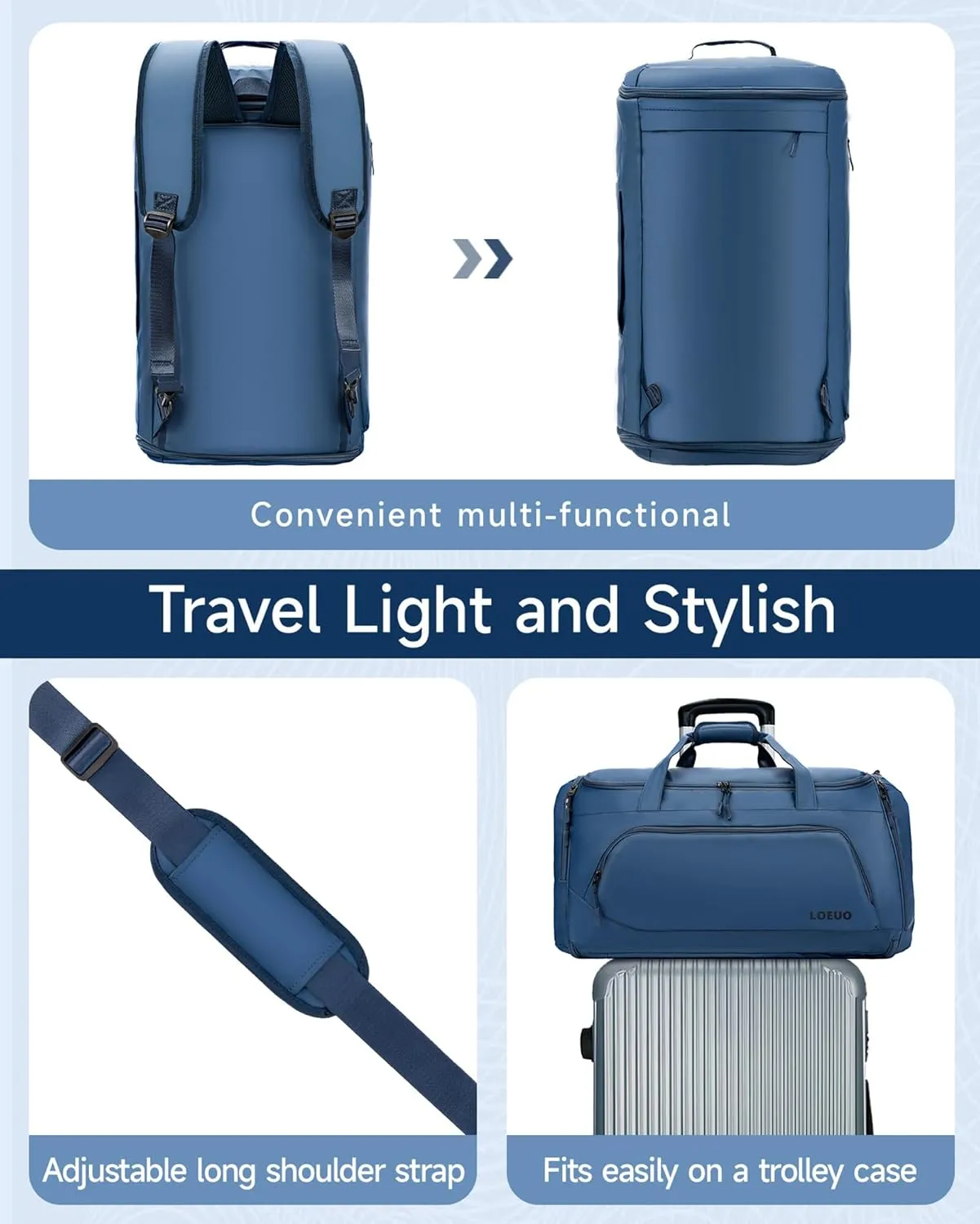 100% Waterproof Travel Garment Duffle Bags Combo Carry On for Women Men, Mens 3 In 1 Convertible Garment Bags for Travel with Shoe Compartment, High Capacity Folding Suit Bag Travel