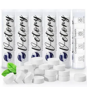 100PCS Compressed Towels,Coin Tissues,Disposable Toilet Paper Tablets with 10 Carrying Cases,Compressed Cotton Coin Tissue Towel Soft & Odor Free for Home Beauty Salon Travel Camping