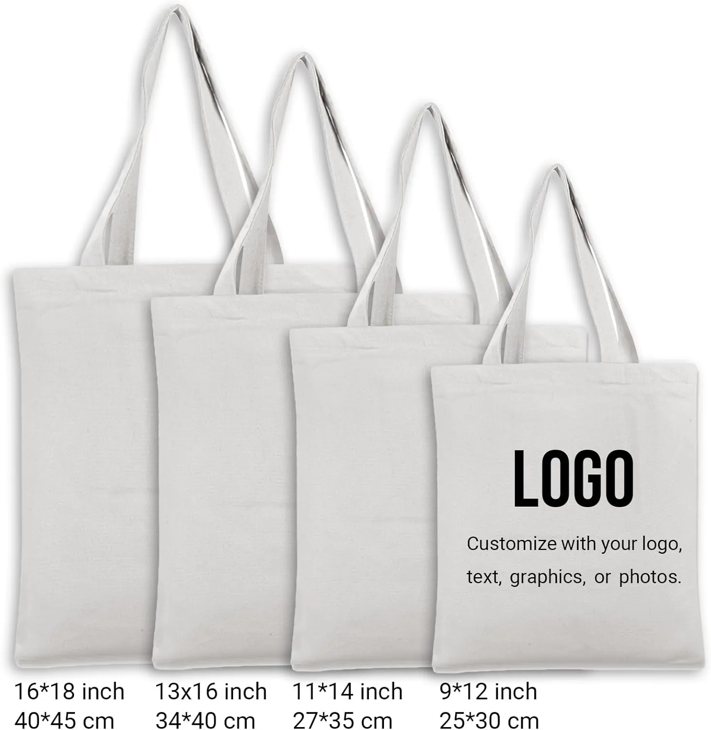 10Pcs Custom Canvas Tote Bag with Logo – Personalized Teacher Tote Bag, Teacher Tote Bag, Teacher Appreciation Gift