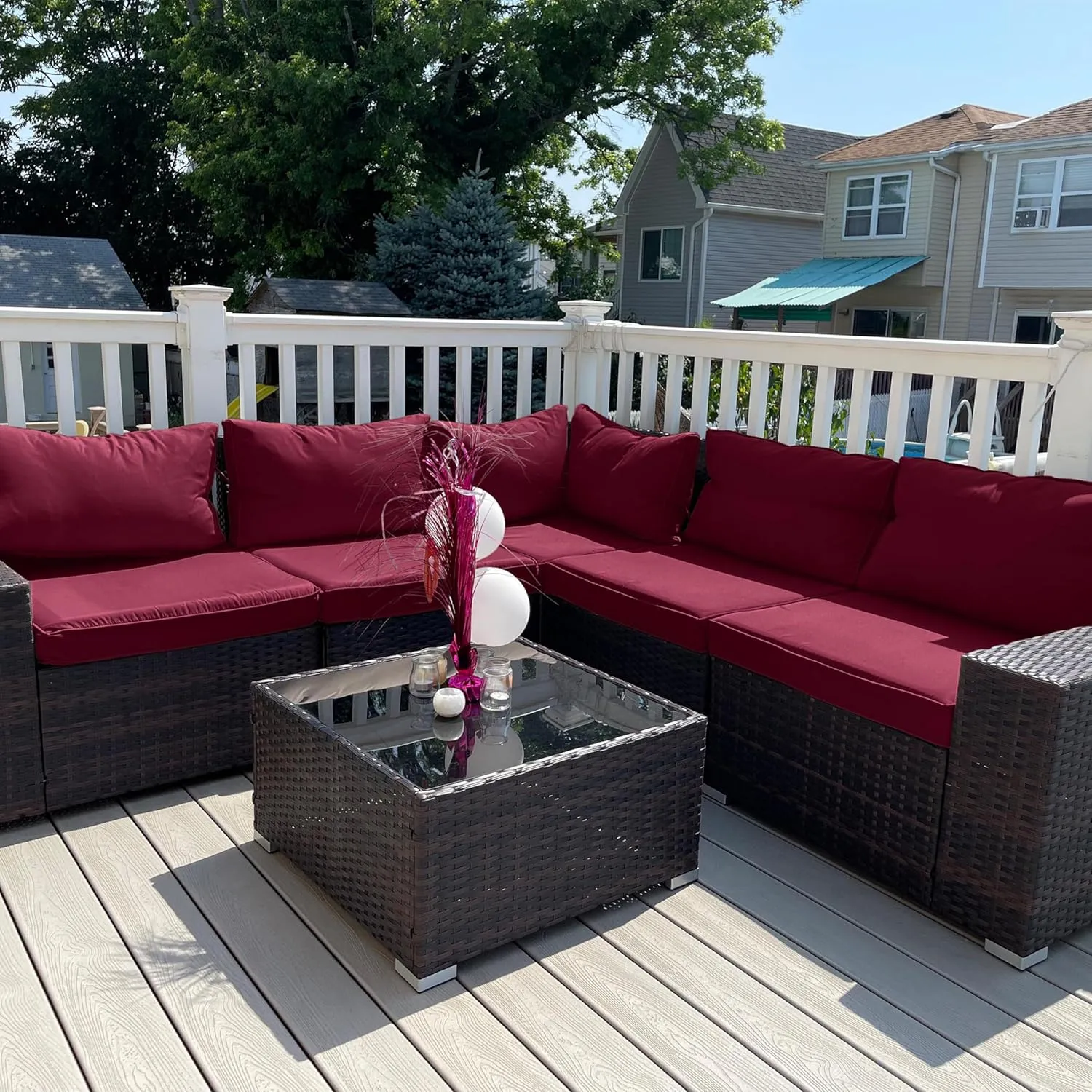 14 Pcs Outdoor Cushion Slipcovers All-Weather Patio Cushion Covers, Replacement Waterproof with Zipper for Patio Furniture, Sectional Couch 3 Sizes, Covers Only