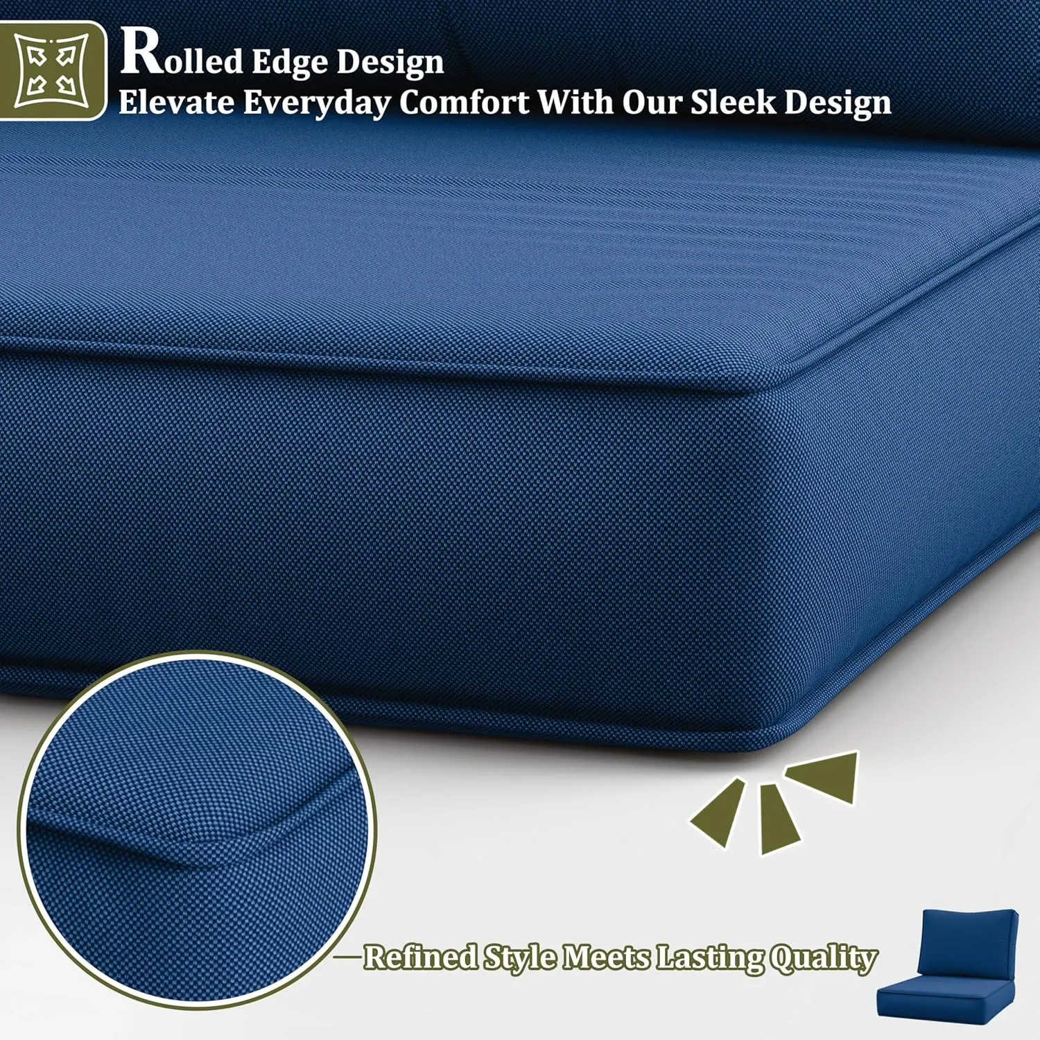 14 Pcs Outdoor Cushion Slipcovers All-Weather Patio Cushion Covers, Replacement Waterproof with Zipper for Patio Furniture, Sectional Couch 3 Sizes, Covers Only