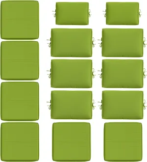 14 Pcs Outdoor Cushion Slipcovers All-Weather Patio Cushion Covers, Replacement Waterproof with Zipper for Patio Furniture, Sectional Couch 3 Sizes, Covers Only