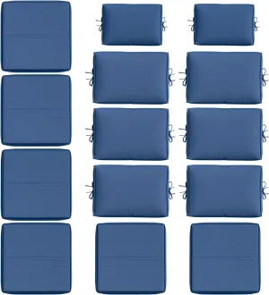 14 Pcs Outdoor Cushion Slipcovers All-Weather Patio Cushion Covers, Replacement Waterproof with Zipper for Patio Furniture, Sectional Couch 3 Sizes, Covers Only
