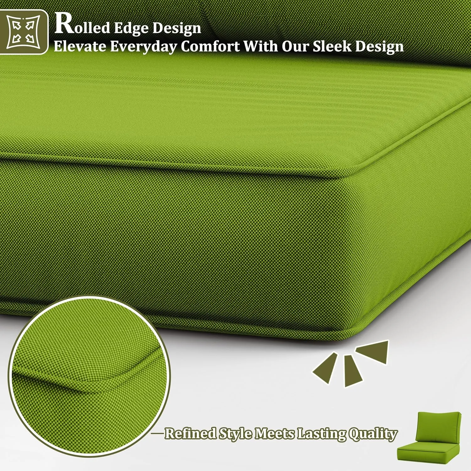 14 Pcs Outdoor Cushion Slipcovers All-Weather Patio Cushion Covers, Replacement Waterproof with Zipper for Patio Furniture, Sectional Couch 3 Sizes, Covers Only