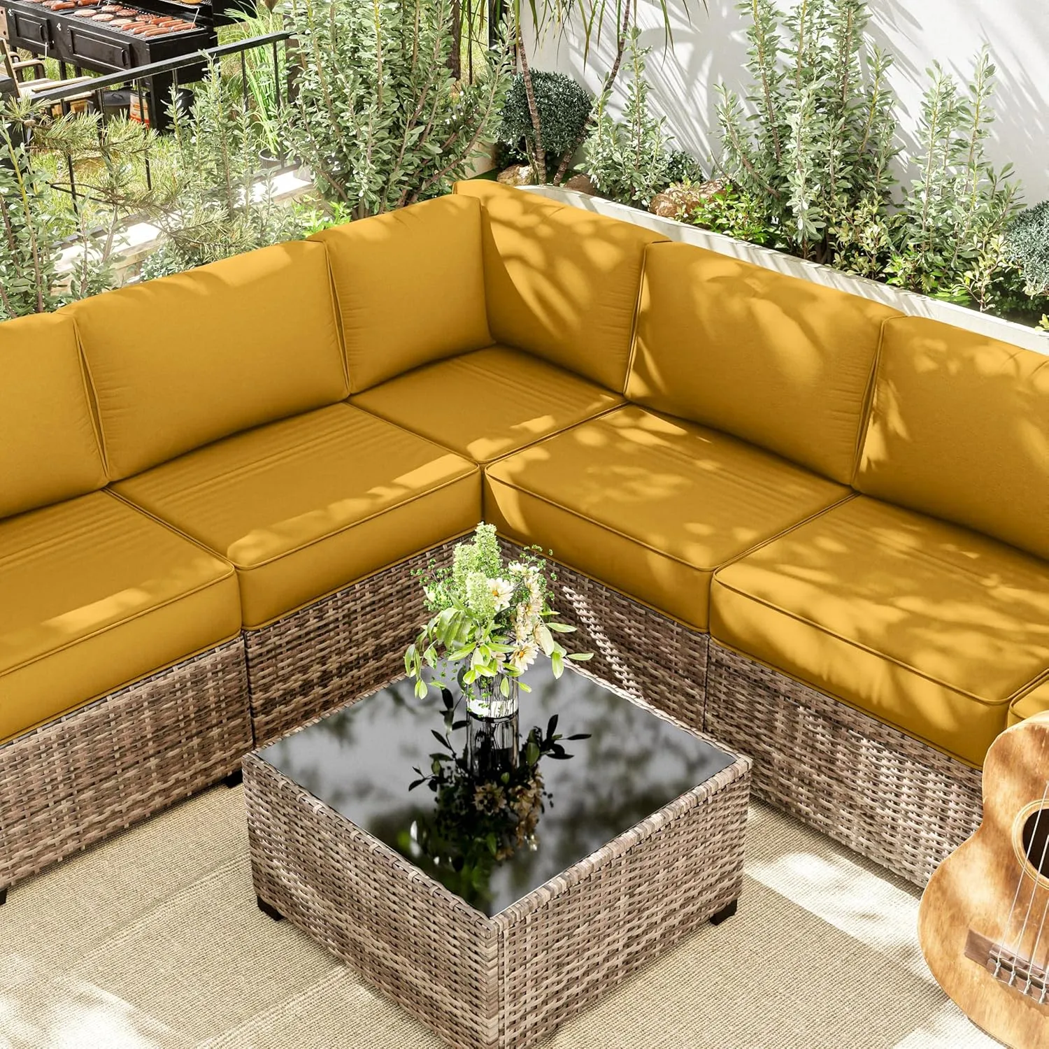 14 Pcs Outdoor Cushion Slipcovers Outdoor Patio Cushion Covers Replacement Waterproof with Zipper for Outdoor Furniture, Patio Sofa Couch 3 Sizes, Covers Only