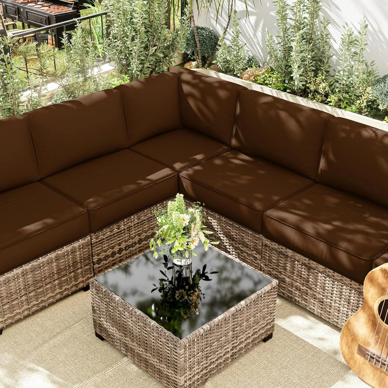 14 Pcs Outdoor Cushion Slipcovers Outdoor Patio Cushion Covers Replacement Waterproof with Zipper for Outdoor Furniture, Patio Sofa Couch 3 Sizes, Covers Only