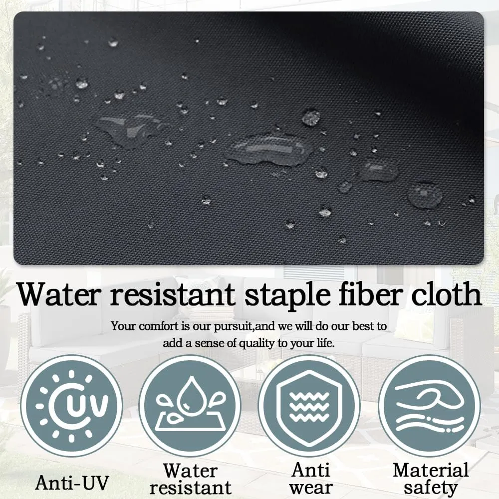 14Pcs Outdoor Cushion Covers Replacement Washable Waterproof UV w/Zipper for 6-Seaters Sofa Patio Slipcovers Set Seat and Back Covers Only (Dark Gray, 23.6x23.6x4inch)