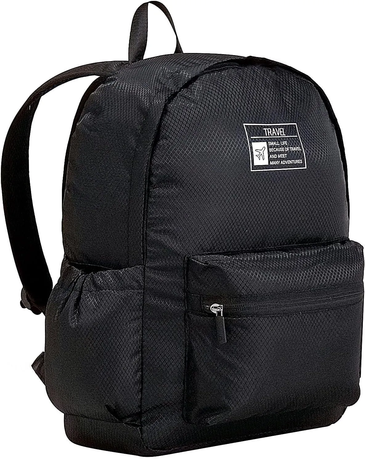 15L Packable Lightweight Backpack for Women Men Water Resistant Foldable Hiking Travel Camping Daypack (Black)