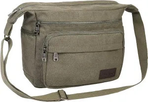 15" Canvas Messenger Bag Multi Pockets Crossbody Bag for Outdoor Activities Laptop bag for Business Travel