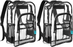 17-Inch Clear Backpack, Backpack with Zipper Pen Pencil Case for Sports,Work,Stadium,Security Travel, BPCK1003MUL-6