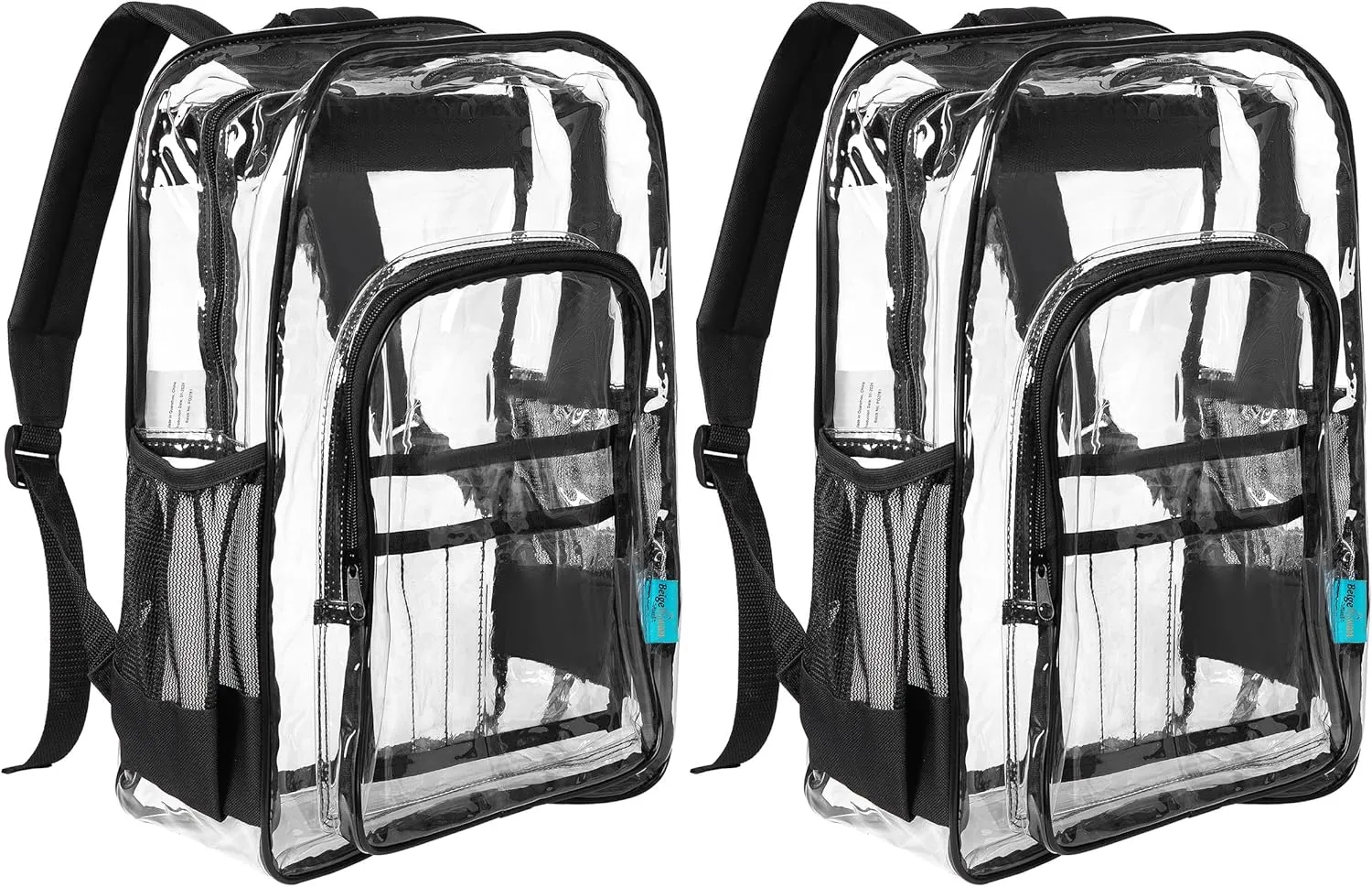 17-Inch Clear Backpack, Backpack with Zipper Pen Pencil Case for Sports,Work,Stadium,Security Travel, BPCK1003MUL-6