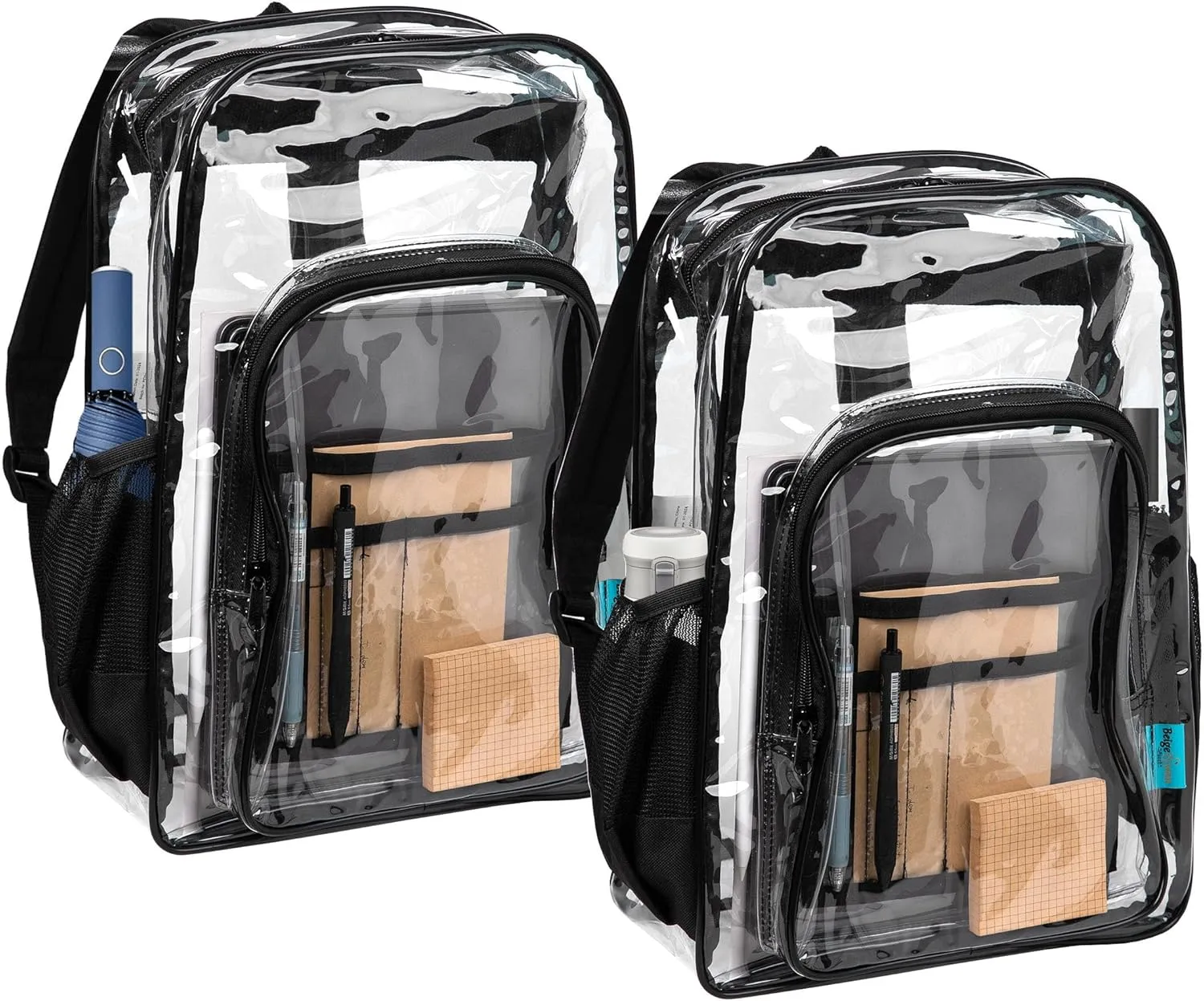 17-Inch Clear Backpack, Backpack with Zipper Pen Pencil Case for Sports,Work,Stadium,Security Travel, BPCK1003MUL-6