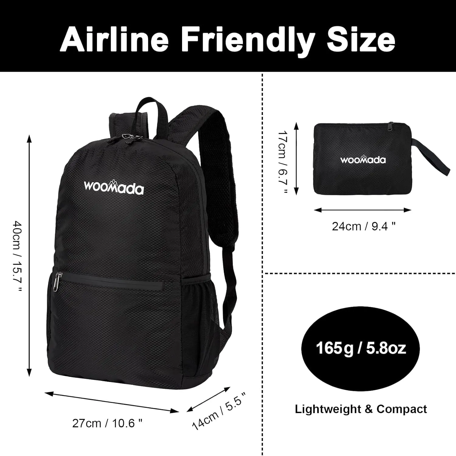 17L Ultra Lightweight Packable Durable Waterproof Travel Hiking Backpack Daypack for Men Women Kids