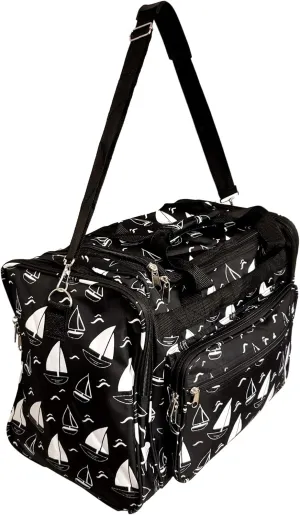 19" Fashion Multi Pocket Duffle Bag - Personalization Available (Blank - Sailboat)