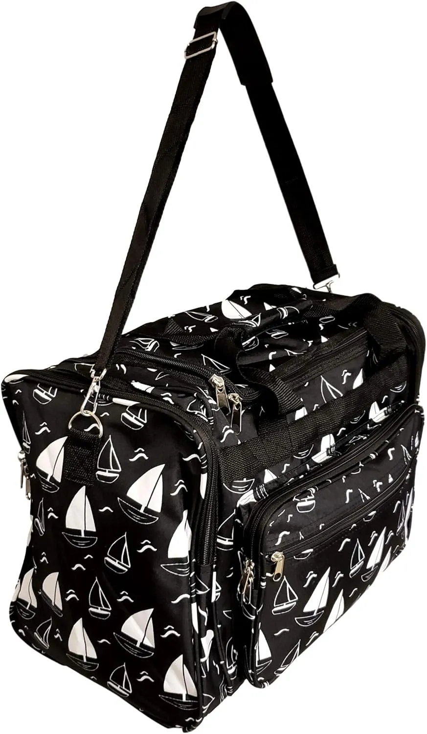 19" Fashion Multi Pocket Duffle Bag - Personalization Available (Blank - Sailboat)