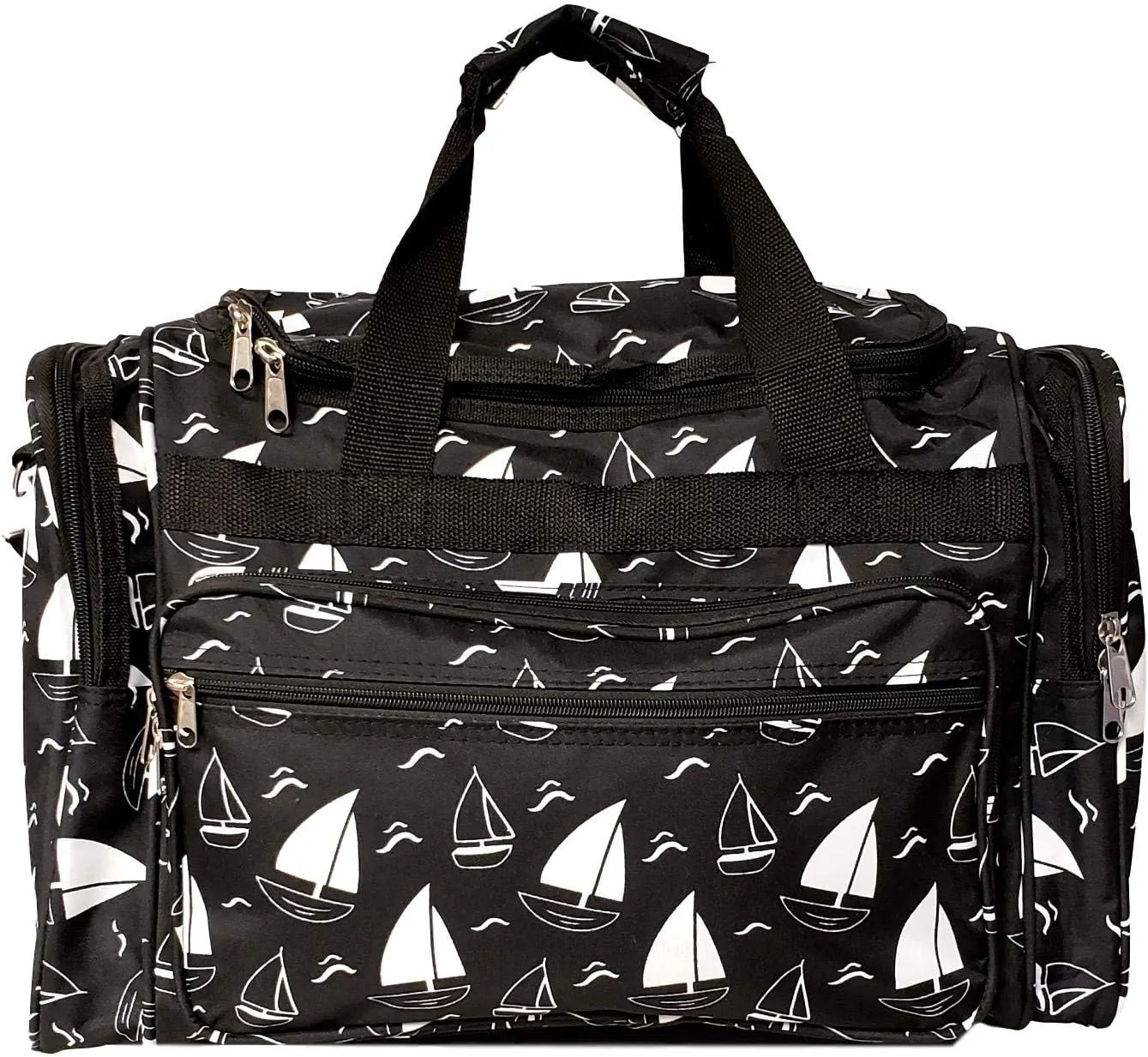 19" Fashion Multi Pocket Duffle Bag - Personalization Available (Blank - Sailboat)
