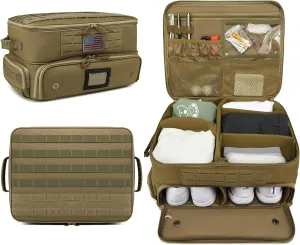 2 Layer Golf Trunk Organizer, Golf Car Locker with Individual Ventilated Compartment for 2 Pairs Shoes, Golf Car Storage Organizer for Balls, Clothes, Tees, Gloves, Accessories