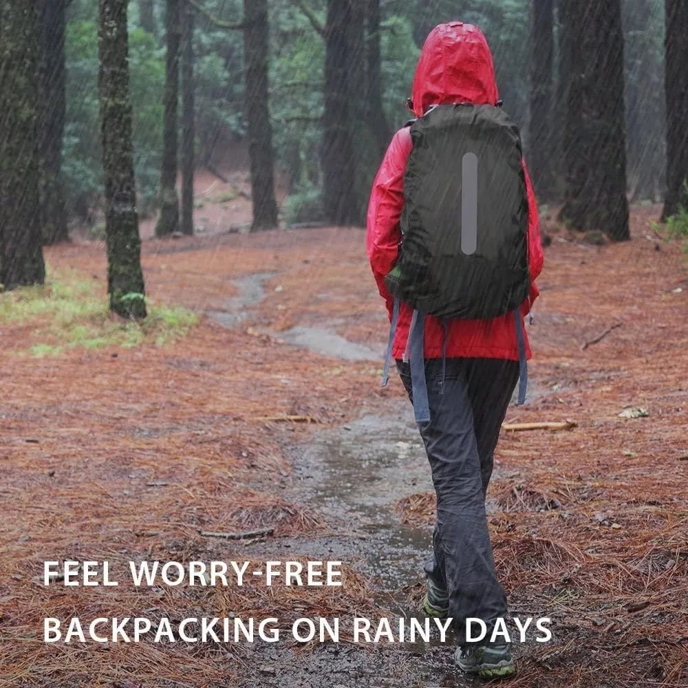 2 Pack Waterproof Rain Cover for Backpack, Backpack Rain Cover with Reflective Strip，Rucksack Rain Cover for Bicycling/Hiking