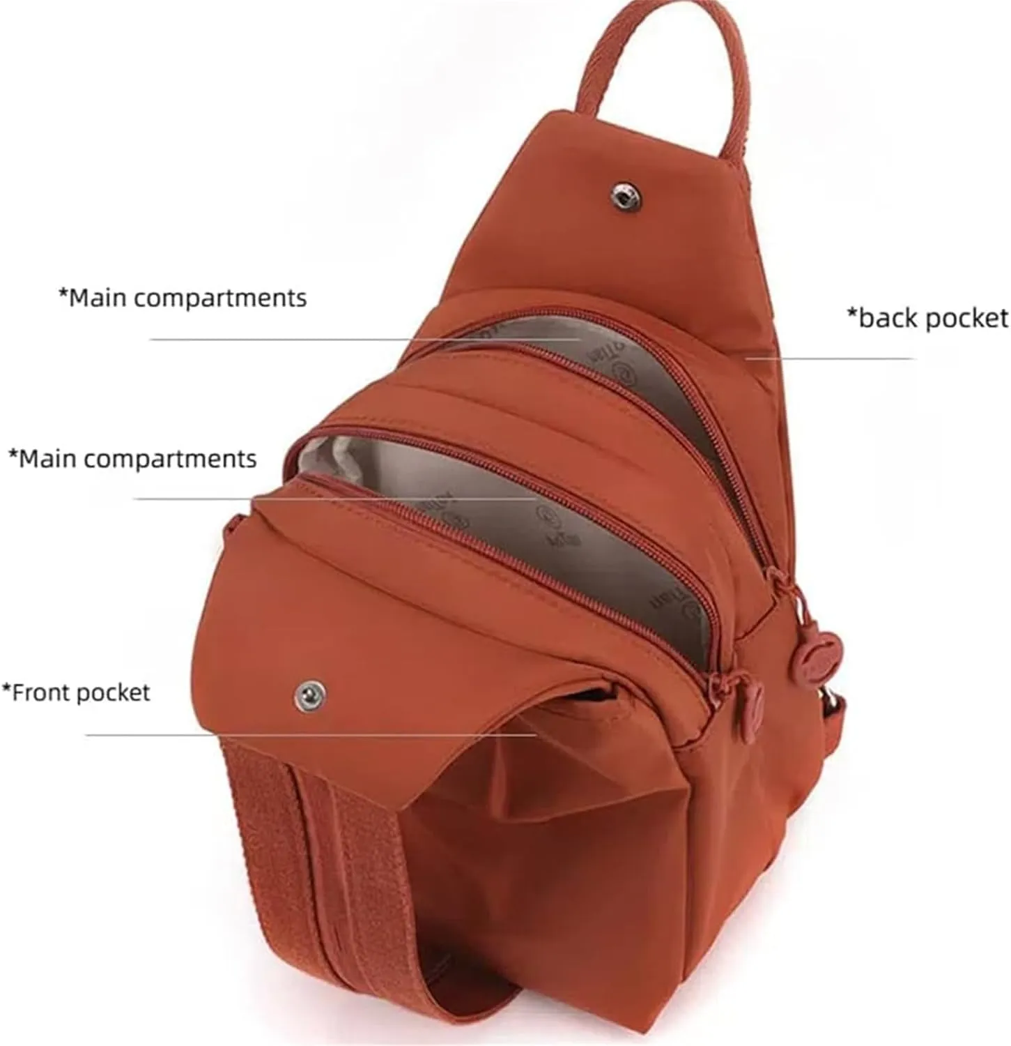 2025 Backpack Chest Bag Double Zipper Large Capacity,Adjustable Shoulder Strap Multi-layer Waterproof Oxford Fabric (Light Khaki)