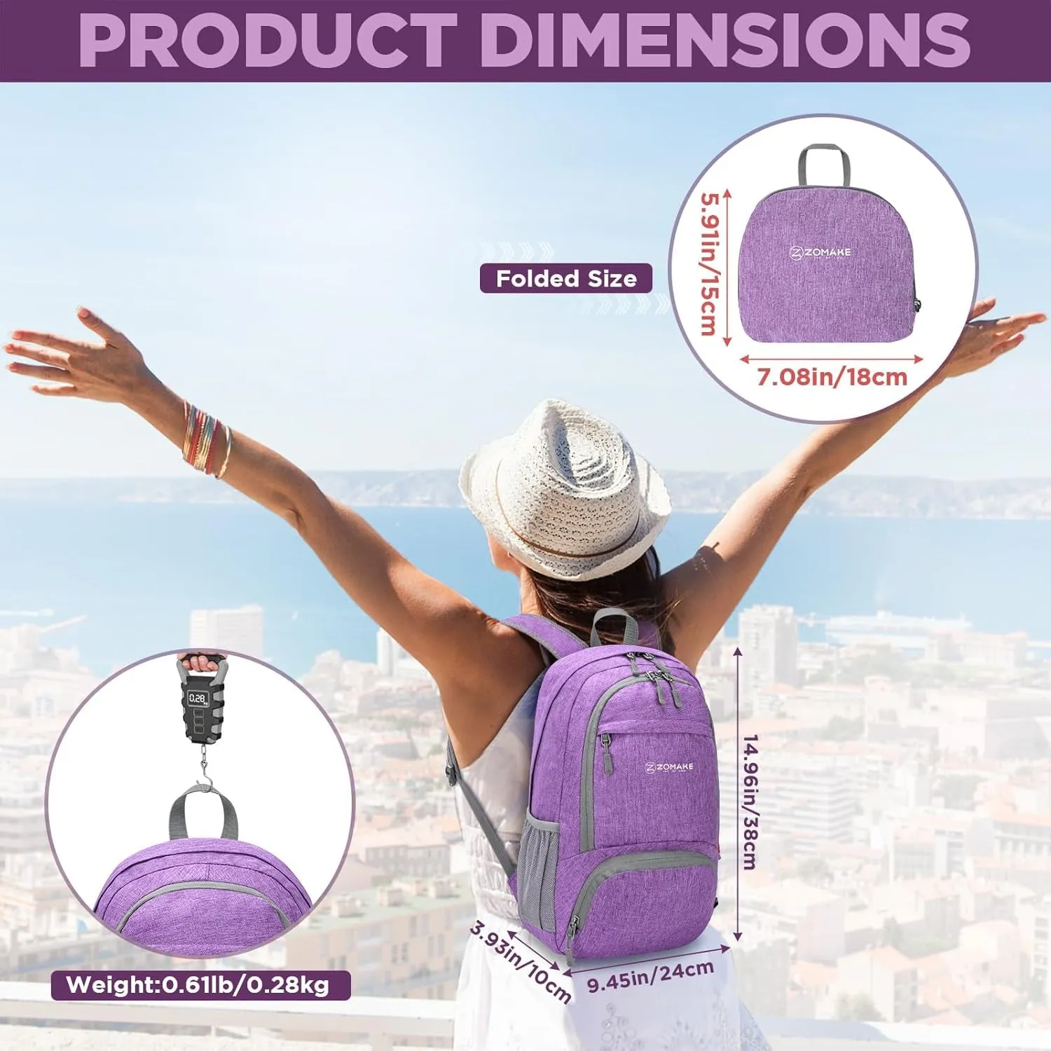 20L Lightweight Packable Hiking Backpack - Small Travel Hiking Daypack - Tear Resistant Foldable Day Pack for Camping