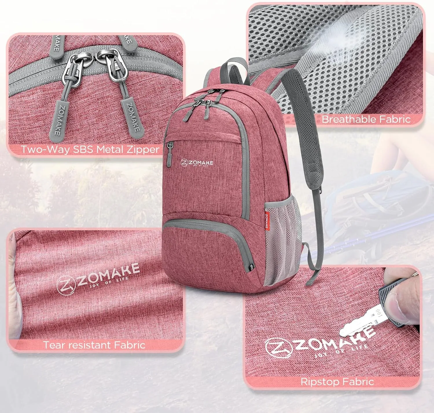20L Lightweight Packable Hiking Backpack - Small Travel Hiking Daypack - Tear Resistant Foldable Day Pack for Camping