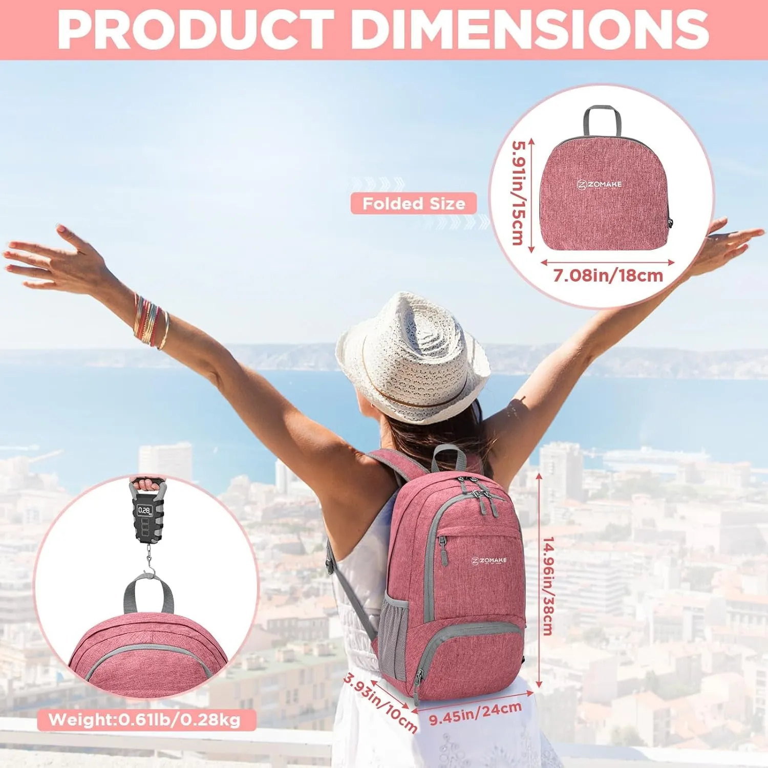 20L Lightweight Packable Hiking Backpack - Small Travel Hiking Daypack - Tear Resistant Foldable Day Pack for Camping