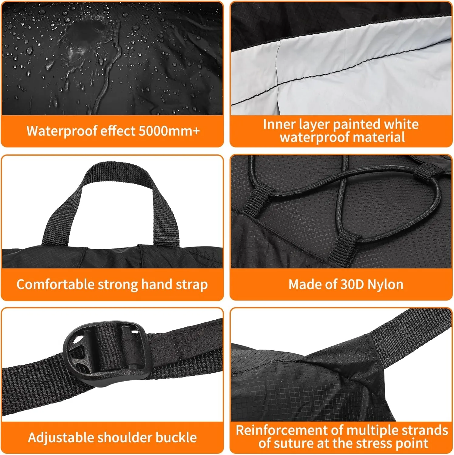 20L Waterproof Lightweight Packable Daypacks, Hiking Small Backpack, Pu5000Mm for Travel Outdoor, Foldable Dry Bags for Adult Males and Females