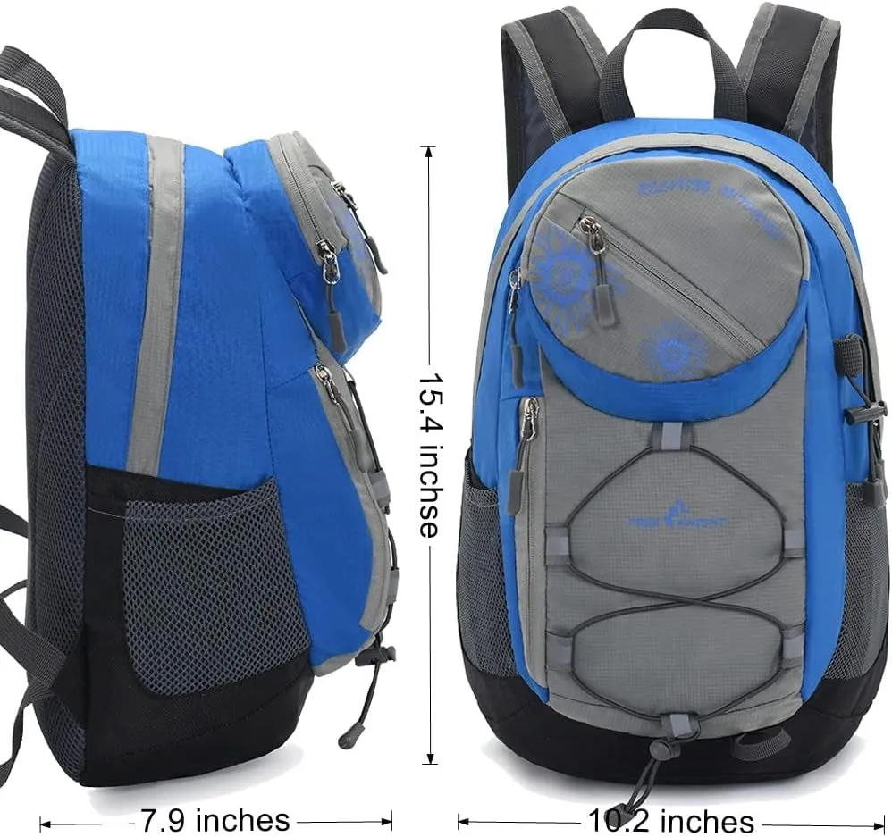 20L Waterproof Outdoor Sport Hiking Backpack,Small Size Lightweight Travel Daypack for Kids Boys Girls Cycling Camping (Blue)