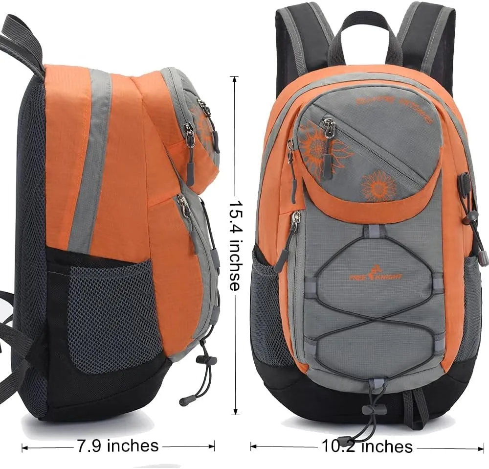 20L Waterproof Outdoor Sport Hiking Backpack,Small Size Lightweight Travel Daypack for Kids Boys Girls Cycling Camping (Orange)
