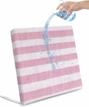 2PCS Patio Outdoor Cushion Covers Retro Pink Stripes Sofa Couch Seat Chair Slipcovers for Garden, Classic Lines Linen Waterproof Cushion Cover Replacement Furniture Protector