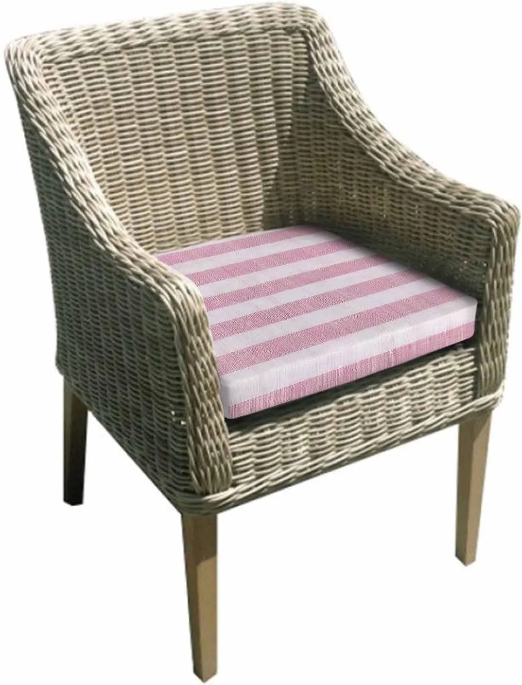 2PCS Patio Outdoor Cushion Covers Retro Pink Stripes Sofa Couch Seat Chair Slipcovers for Garden, Classic Lines Linen Waterproof Cushion Cover Replacement Furniture Protector