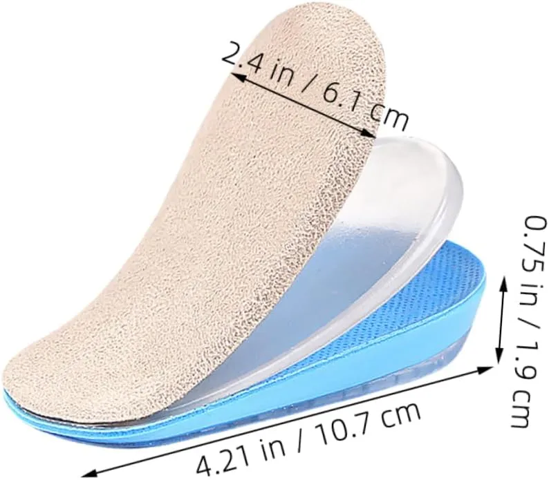 3-Layer Gel Heel Inserts Adjustable Heel Lift for Women Men Enhance Confidence Height Increase Insoles
