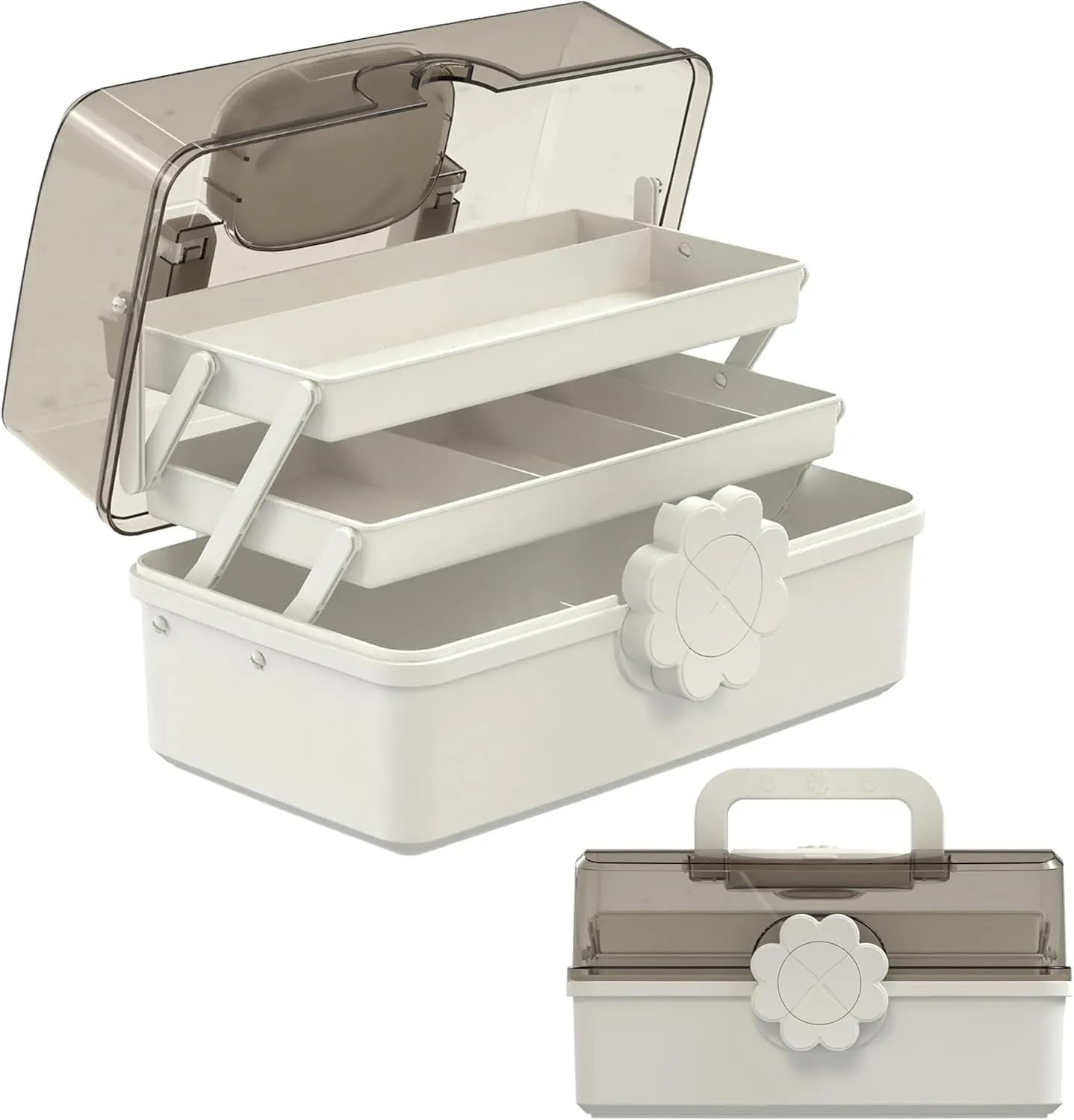3-Layer Plastic Dividing Storage Box，Multifunctional Plastic Tool Box with Handle for Sewing, for Sewing, Makeup, Medicine, Nail, Hair Accessories for Kids