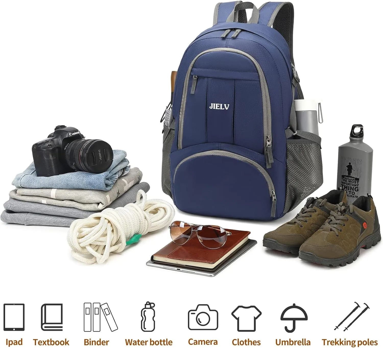 30L Lightweight Packable Backpack Small Foldable Hiking Backpack Waterproof Daypack Travel Camping Outdoor for Women Men Valentines Day Gifts(Blue)
