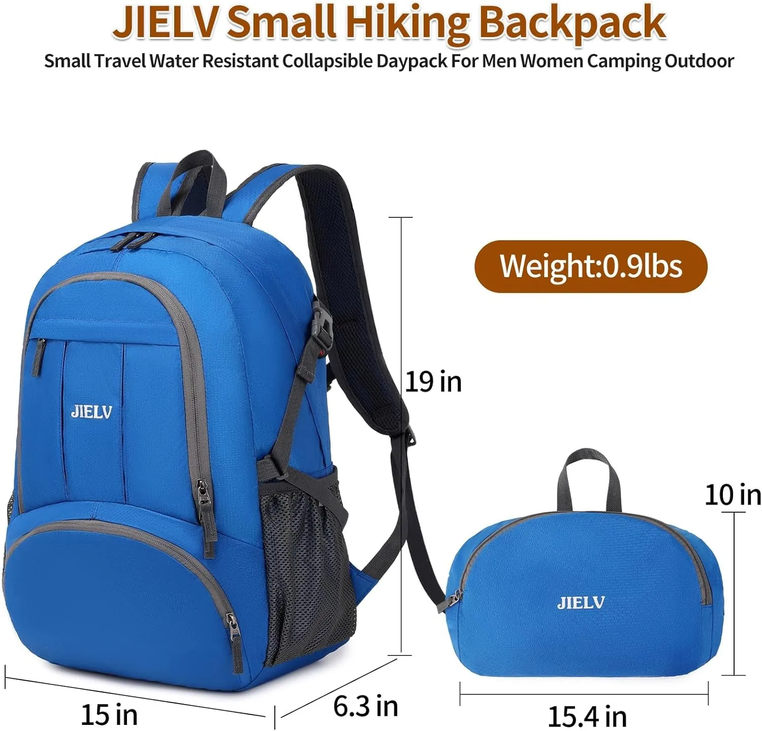 30L Lightweight Packable Backpack Small Foldable Hiking Backpack Waterproof Daypack Travel Camping Outdoor for Women Men Valentines Day Gifts(Lgiht Blue)