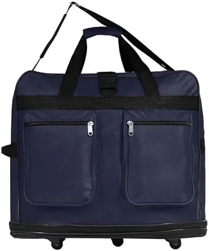 30" Duffle Bag Expandable Rolling Lightweight Wheeled Spinner Suitcase Luggage (2 Pack) for Travel and Storage (Navy Blue)