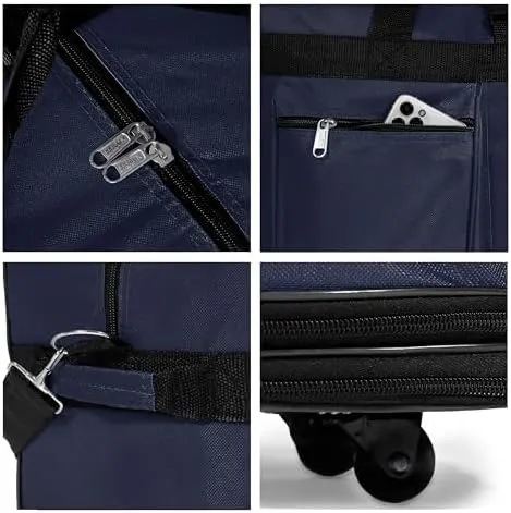 30" Duffle Bag Expandable Rolling Lightweight Wheeled Spinner Suitcase Luggage (2 Pack) for Travel and Storage (Navy Blue)