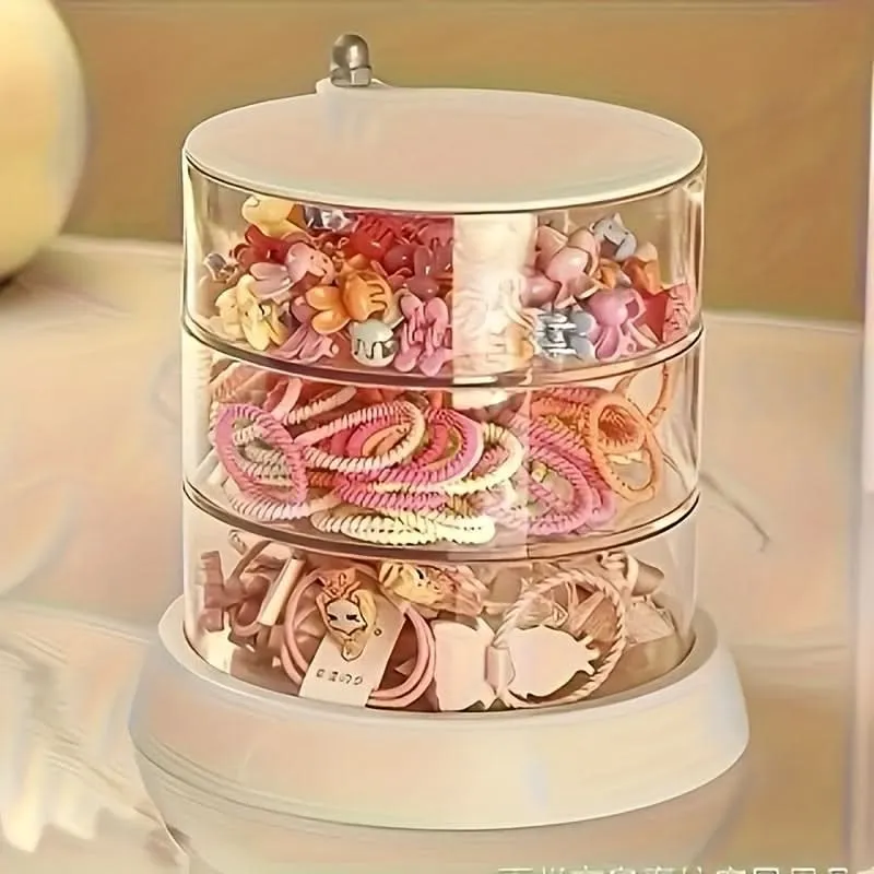 360° Rotating Jewelry Organizer – Compact, Elegant Storage Box