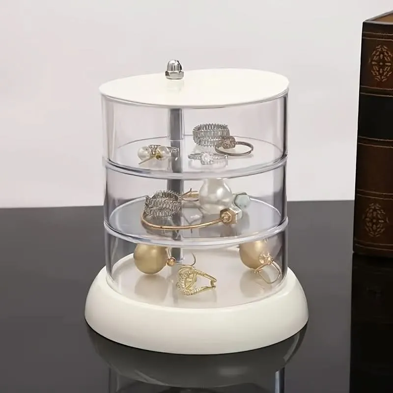 360° Rotating Jewelry Organizer – Compact, Elegant Storage Box