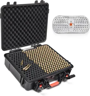 360 Round 7.62 Ammo Storage Case with Desiccant, Waterproof Ammo Box for .308 Win/7.62×51 mm/7.62 NATO, Lockable Bullet Case Designed for Rifle Ammo Storage