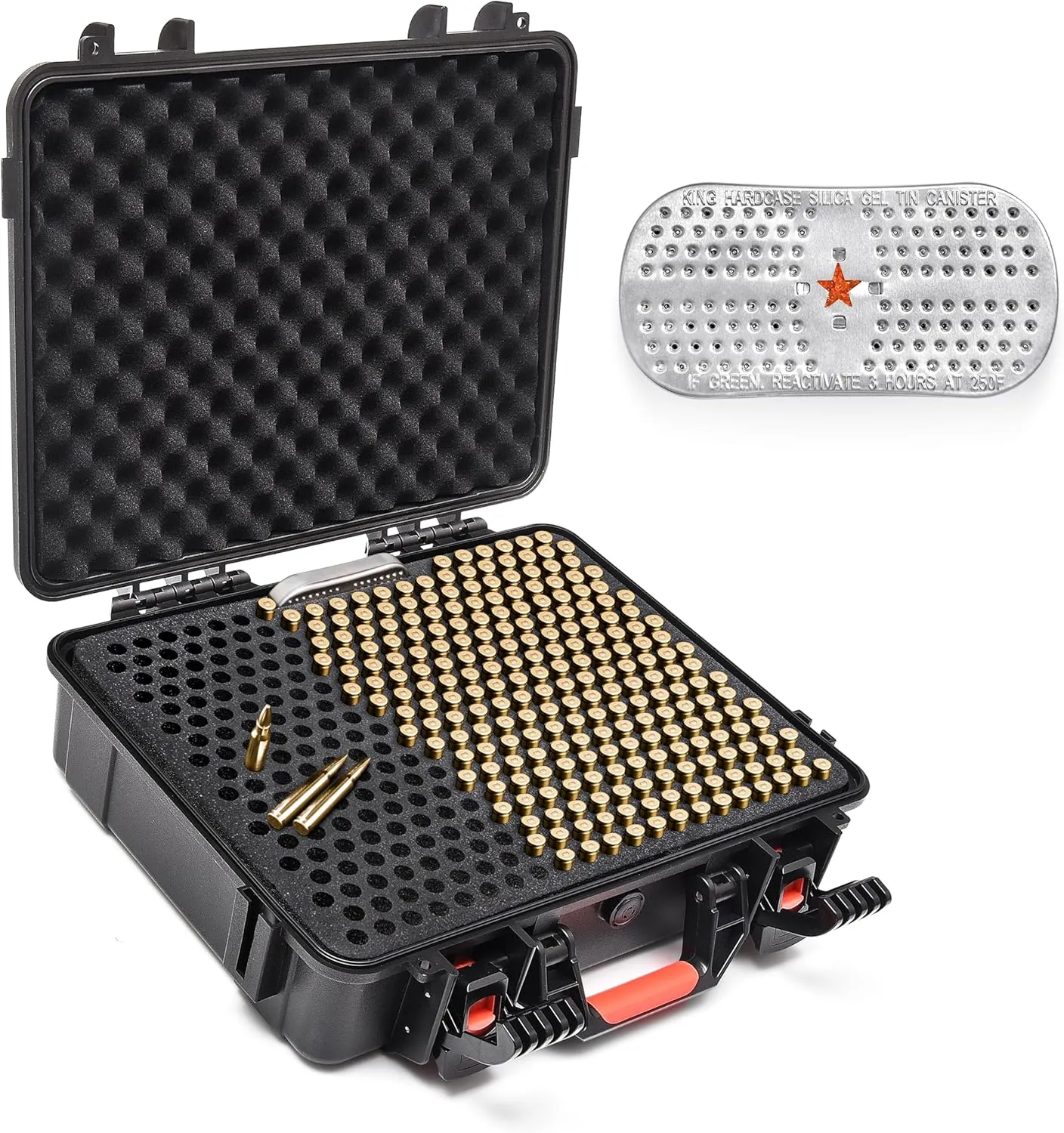 360 Round 7.62 Ammo Storage Case with Desiccant, Waterproof Ammo Box for .308 Win/7.62×51 mm/7.62 NATO, Lockable Bullet Case Designed for Rifle Ammo Storage