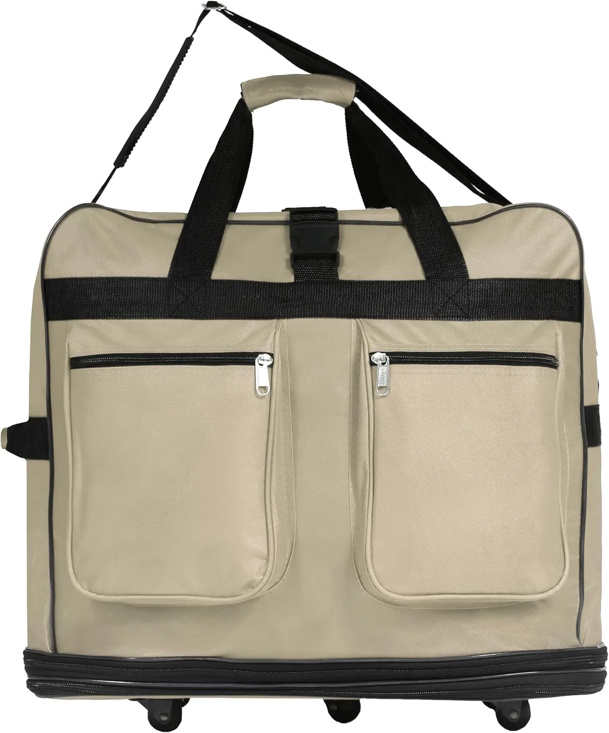 36"" Expandable Duffle Bag (Lightweight) Rolling Wheeled Spinner Suitcase Luggage for Travel and Storage, Khaki, Wheelbag36