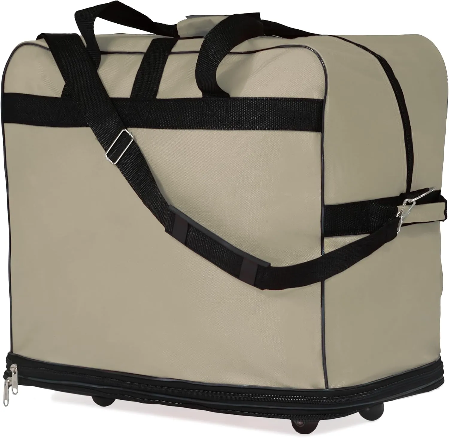 36"" Expandable Duffle Bag (Lightweight) Rolling Wheeled Spinner Suitcase Luggage for Travel and Storage, Khaki, Wheelbag36