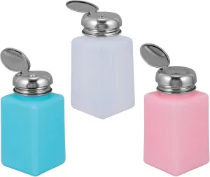 3pcs Push Down Pump Bottles Nail Polish Remover Makeup Remover Refillable Dispenser Flip Cap Empty Lockable Press Bottles Liquids
