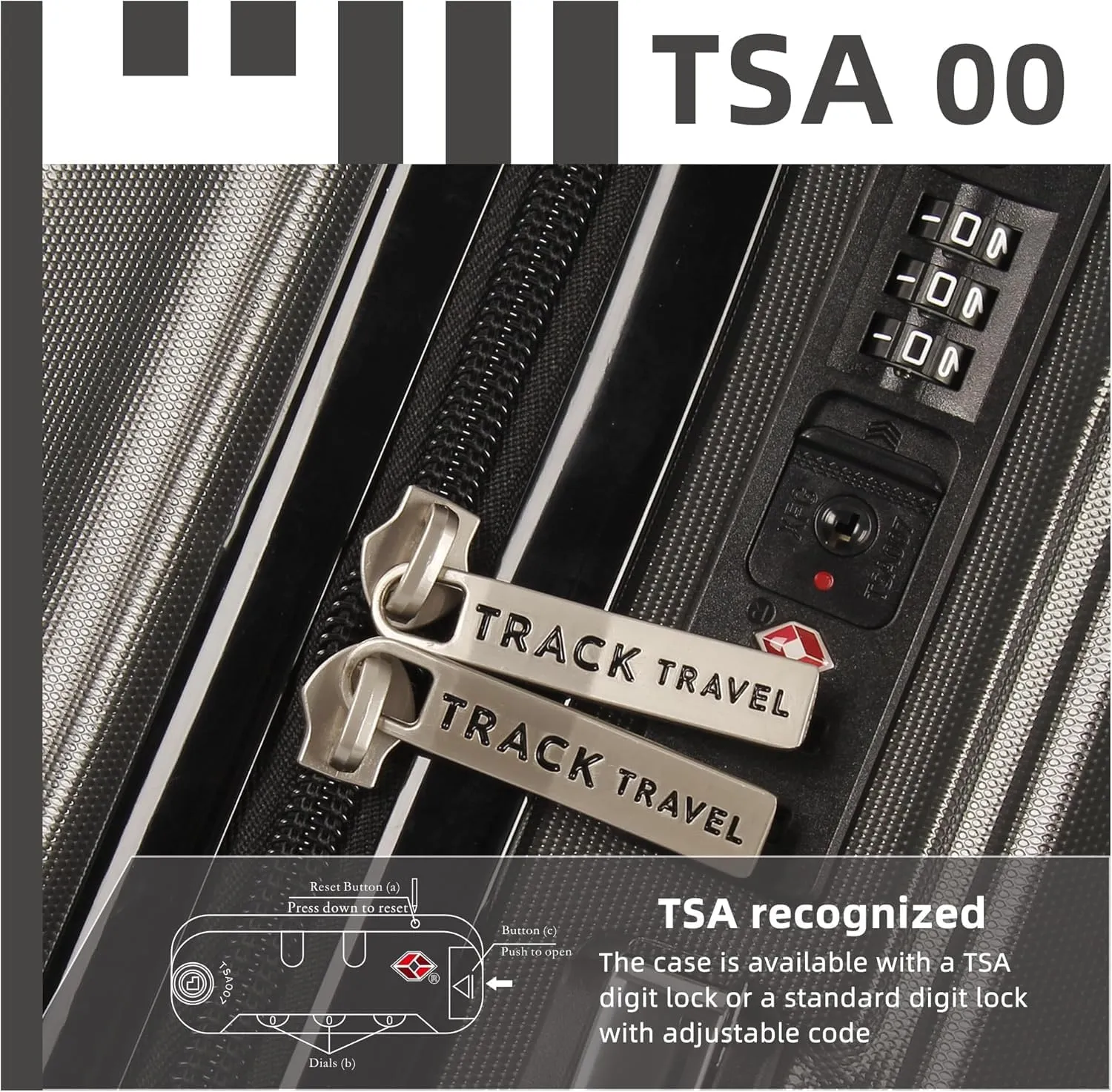 4 Piece Luggage Set ABS PC Expandable Hardshell TSA Lock Aluminum Trolley Spinner Wheels (Dark Grey, 4 Piece Set)