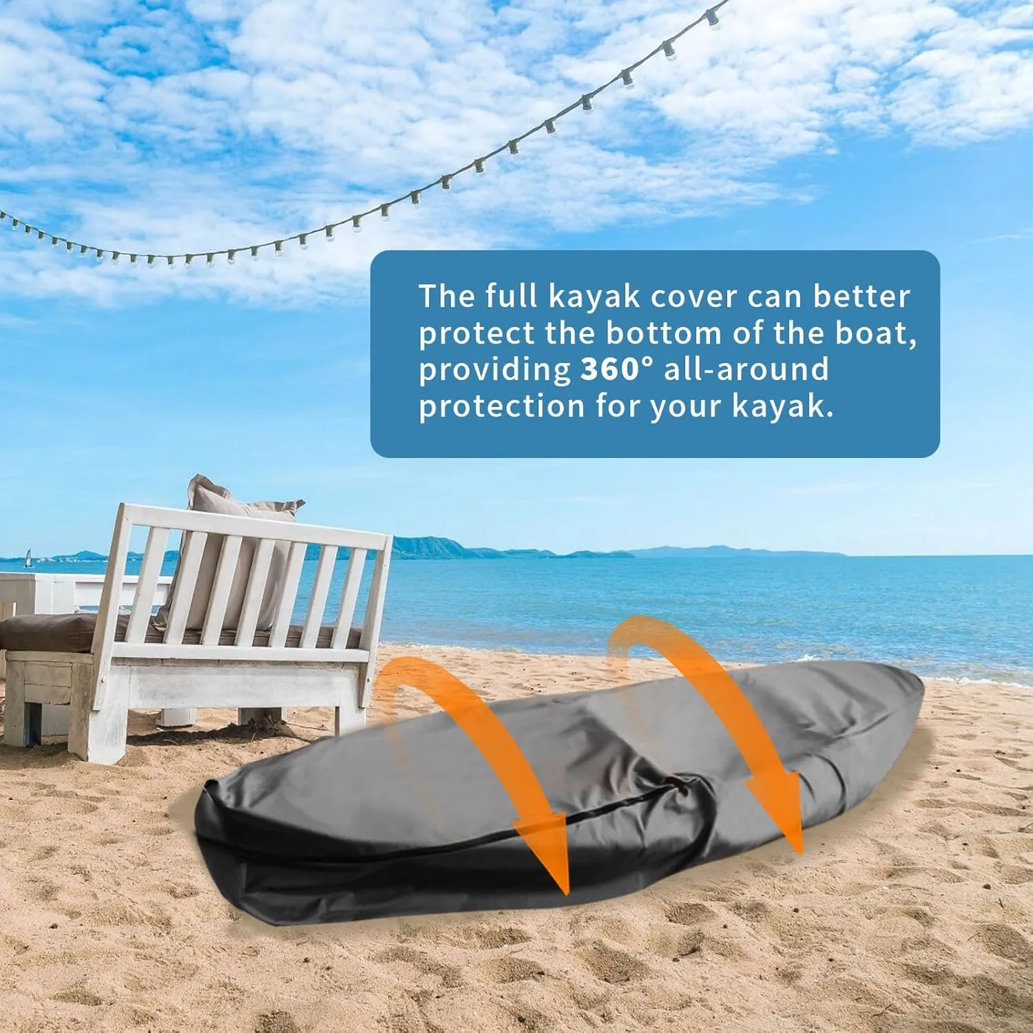 420D 10 ft Kayak Cover Canoe Cover Paddle Board Cover Boat Storage Cover Outdoor Waterproof Dustproof for Fishing Boat, Kayak, Canoe, Grey